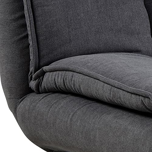 AC Design Furniture 'Jasper' Bettcouch in Dunkelgrau/Schwarz: Schlafsofa mit 3 Liegepositionen