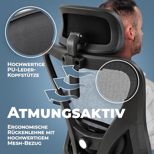 CleverSeat Bürostuhl Ergonomisch 100% individuell einstellbar | Drehstuhl >150kg