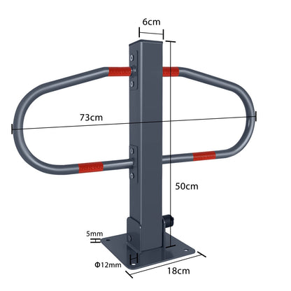 FIVMEN Verzinktes Parkplatzsperre | Klappbar mit Schlüsseln und Reflektierende Aufkleber