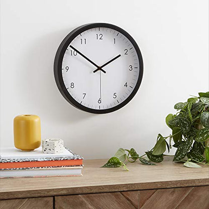 Amazon Basics Wanduhr (30cm): Batteriebetrieben, Rund, Leicht Ablesbar, Lautlose