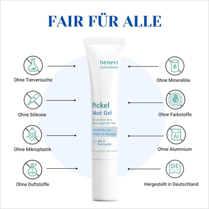 Pickel Akut Gel (15ml): Akne Gesichtspflege gegen Unreinheiten mit klärender Salizylsäure