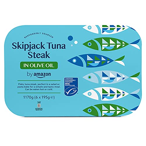 by Amazon Tuna Fillets (195g) in Olive Oil: Sliced, 6-pack