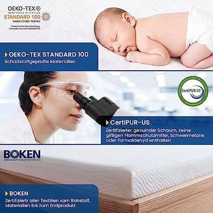 Newentor® Matratzen Topper (180x200cm) H2-H3 Kaltschaum | Höhe: 7cm