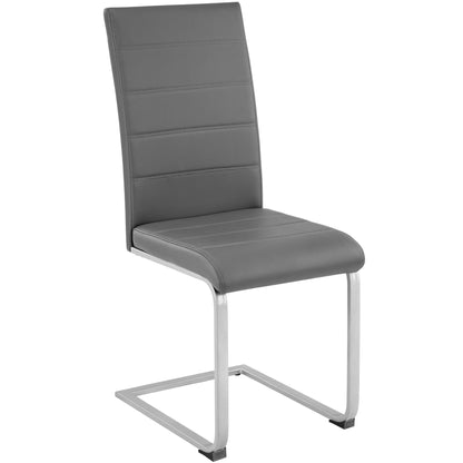 tectake® Set of 2 dining chairs | Modern, comfortable, and versatile (grey)
