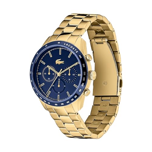 Lacoste Chronograph Quartz Watch for Men (2011096) from the 'Boston Collection' with gold-colored stainless steel bracelet
