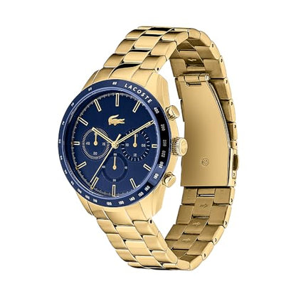 Lacoste Chronograph Quartz Watch for Men (2011096) from the 'Boston Collection' with gold-colored stainless steel bracelet