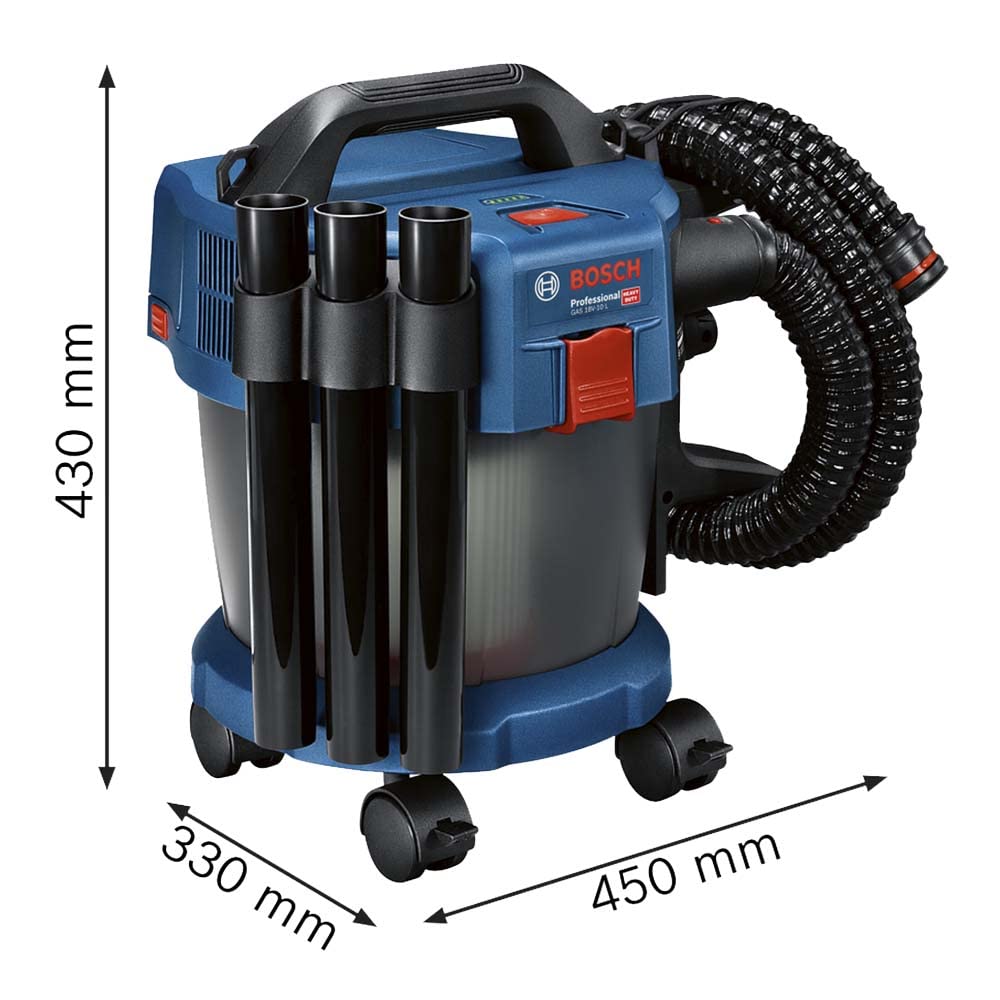 Bosch Professional Nass-/Trockensauger (GAS 18V-10 L) ohne Akku und Ladegerät