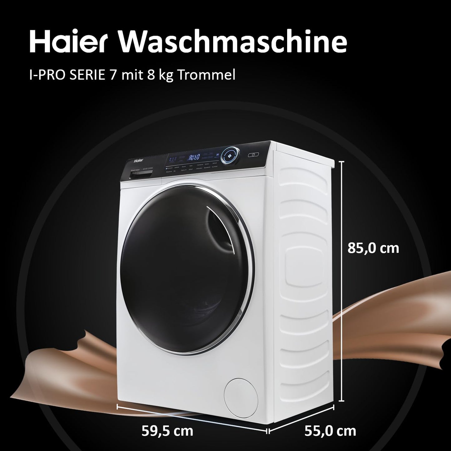 Haier I-PRO SERIE 7 (HW80-B14979) Waschmaschine (8kg) inkl. Dampffunktion, Selbstreinigungssystem
