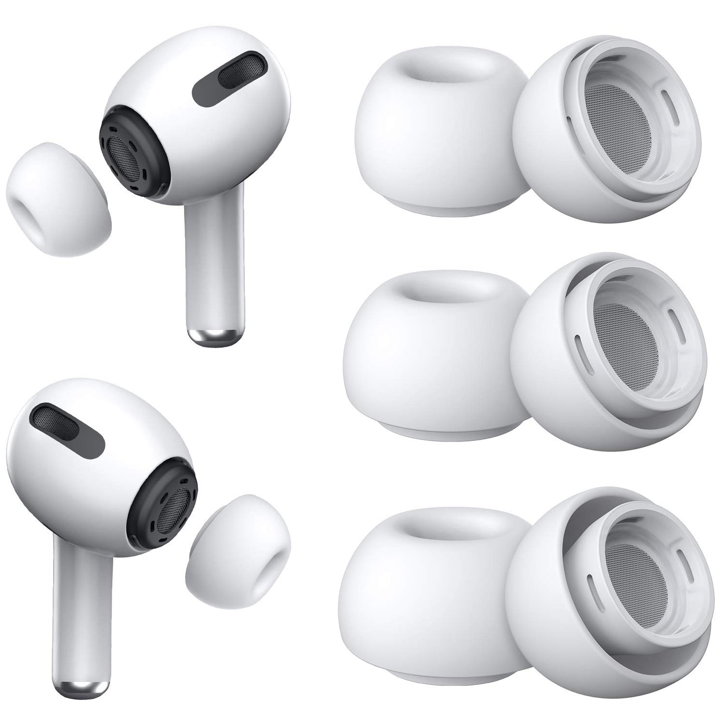 Ersatz-Ohrstöpsel für Airpods Pro und AirPods Pro 2 mit Loch zur Geräuschreduzierung