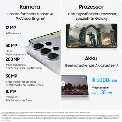 Samsung Galaxy S25 Ultra mit Galaxy AI (12GB RAM, 256GB Speicher) Titanium Schwarz