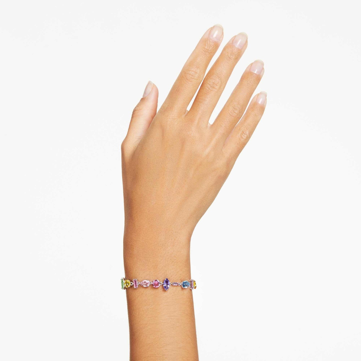 Swarovski Rhodium-plated 'Gema' bracelet with colorful and radiant crystals