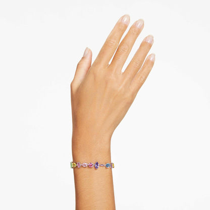 Swarovski Rhodium-plated 'Gema' bracelet with colorful and radiant crystals