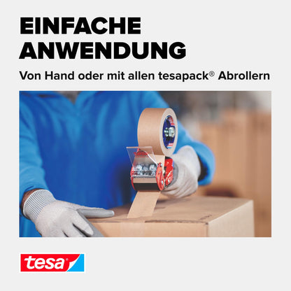 tesa Paketklebeband (Braun): 6 Rollen à 50m x 50mm, FSC-zertifiziert & recyclingfreundlich