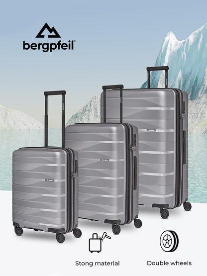 BERGPFEIL Hartschalen Reisekoffer-Set (3-teilig) mit Dehnfalte & TSA-Schloss