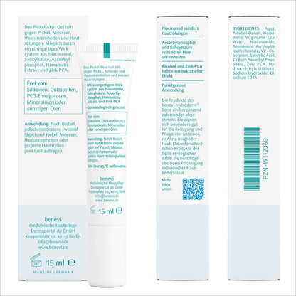 Pickel Akut Gel (15ml): Akne Gesichtspflege gegen Unreinheiten mit klärender Salizylsäure