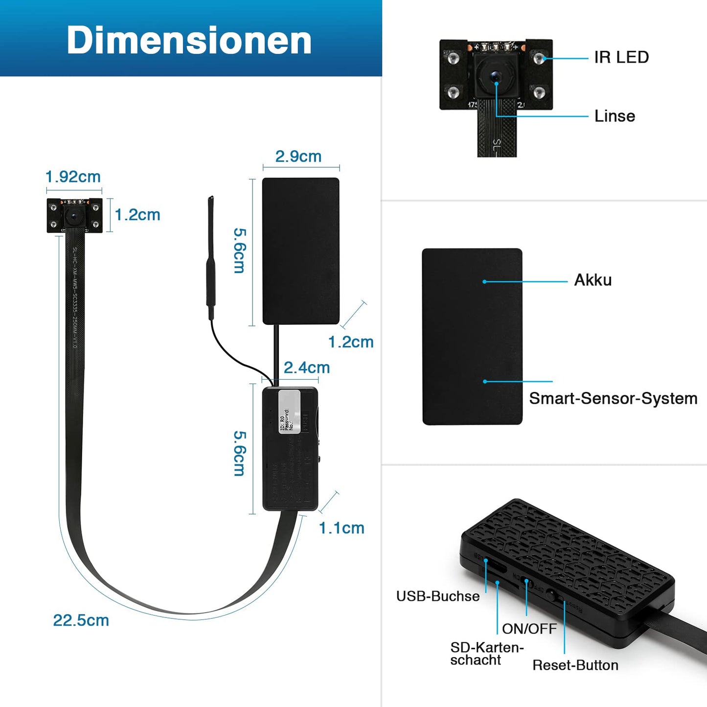 WIWACAM 4K WLAN Mini-Kamera für Nistkästen: Live-Übertragung auf Smartphone, Nachtsicht