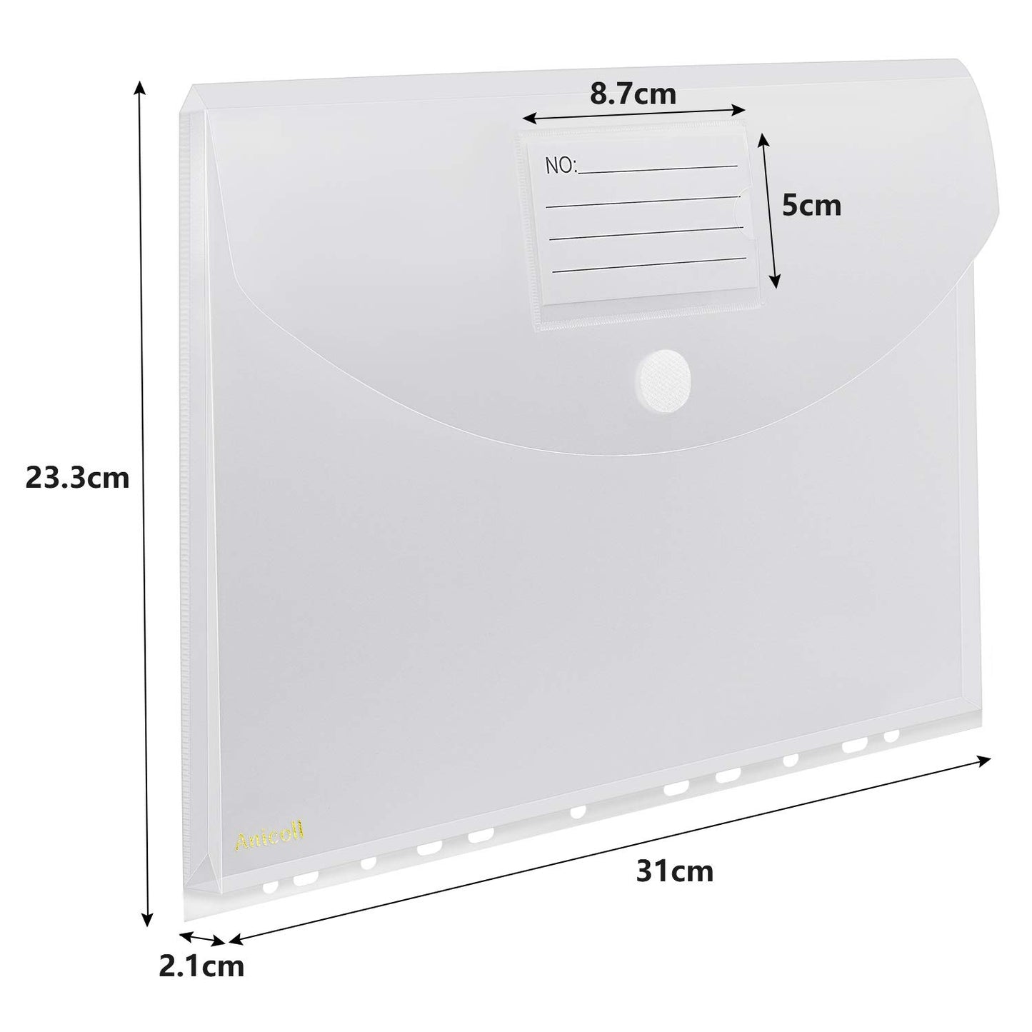 Document folders DINA4 (20-pack) with binder holes/velcro fastener and label pocket