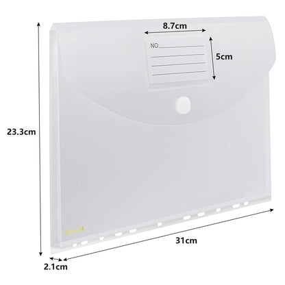 Document folders DINA4 (20-pack) with binder holes/velcro fastener and label pocket
