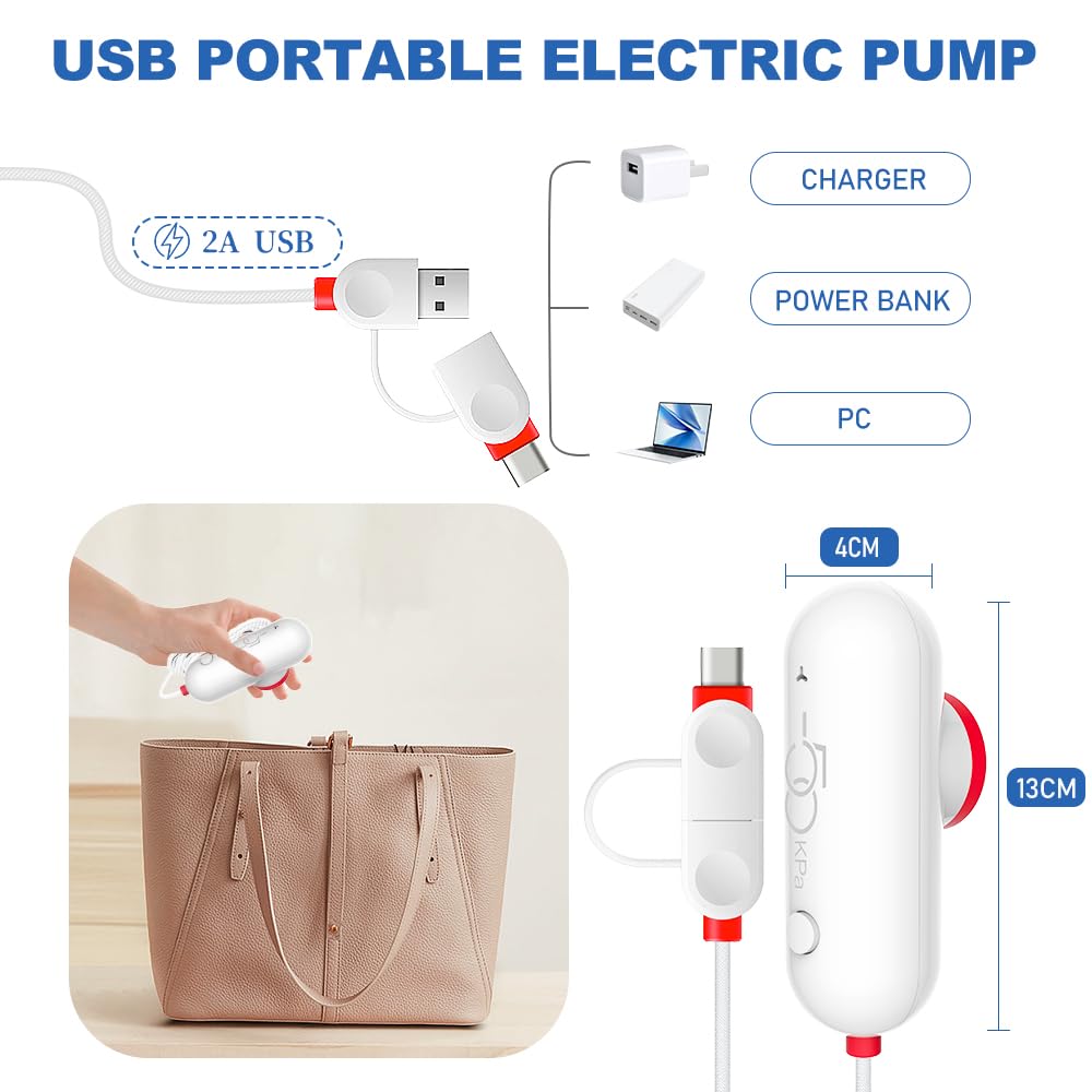 Vakuumbeutel für Kleidung mit USB-Elektropumpe (9 Stück): Wiederverwendbar für Reisen