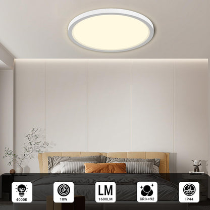 LQWELL® Rund-Flach LED Deckenlampe, IP44 Wasserfest (18W, 4000K)