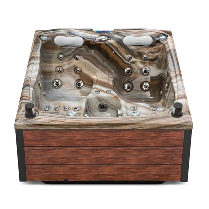 poolomio® Massage-Whirlpool aus Aristech-Acryl für 3 Personen: | WLAN, Lautsprecher, LED-Licht