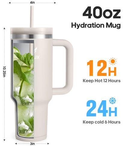 Gedux Thermobecher (900ml) | 2-in-1 Edelstahl Trinkflasche mit Strohhalm