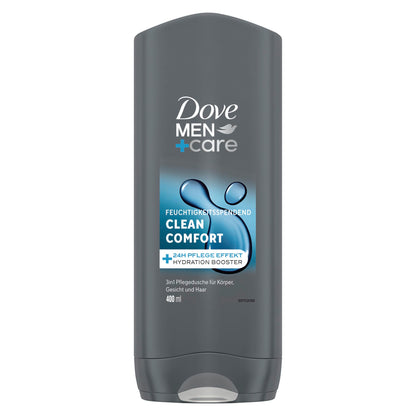 Dove Men+Care 3-in-1 Shower Gel 'Clean Comfort' Shower Gel for Body, Face and Hair (6x400ml)
