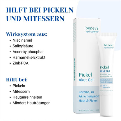 Pickel Akut Gel (15ml): Akne Gesichtspflege gegen Unreinheiten mit klärender Salizylsäure