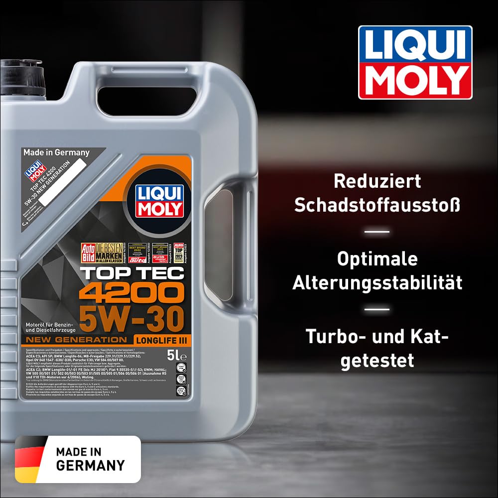 LIQUI MOLY Top Tec 4200 5W-30 New Generation (5 Liter): Synthesetechnologie Motoröl