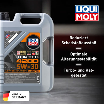 LIQUI MOLY Top Tec 4200 5W-30 New Generation (5 Liter): Synthesetechnologie Motoröl