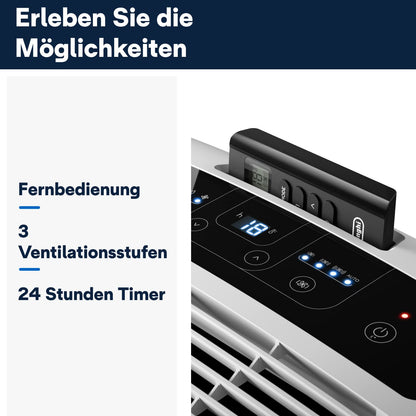 De'Longhi 'Pinguino' (PAC EM82) Mobile Klimaanlage für Räume bis zu 80m³ | 9.400 BTU, 2,4 kW