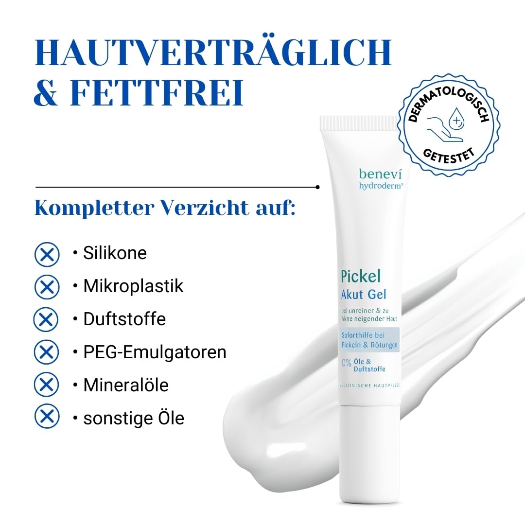 Pickel Akut Gel (15ml): Akne Gesichtspflege gegen Unreinheiten mit klärender Salizylsäure