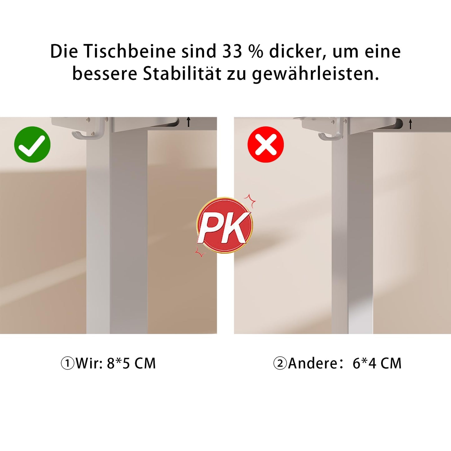Flamaker Schreibtisch (160x80cm): Elektrisch Höhenverstellbar mit Memory Funktion in Weiß