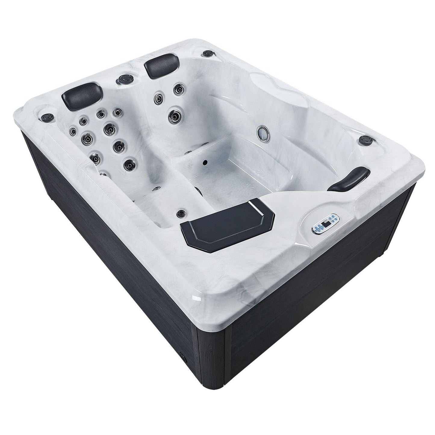 Artsauna Whirlpool 'OASIS' für 3 Personen (620L) inkl. Thermoabdeckung: 31 Massagedüsen (Grau)