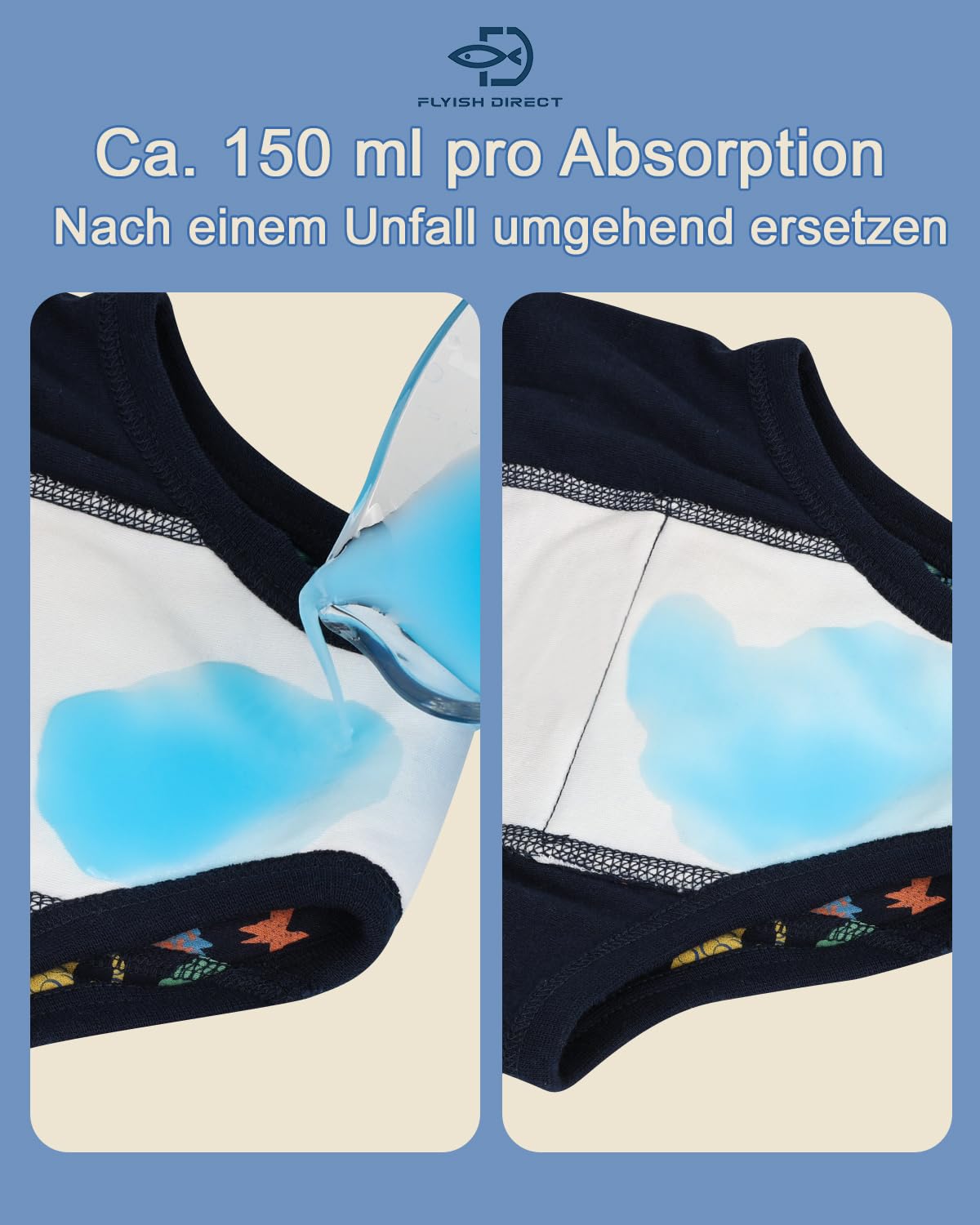FLYISH DIRECT 6x Töpfchen Trainingshose (Unisex): Auslaufsicher, OEKO-TEX zertifiziert