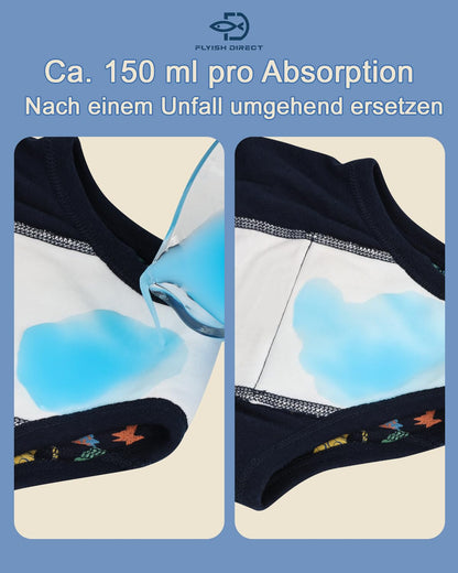 FLYISH DIRECT 6x Töpfchen Trainingshose (Unisex): Auslaufsicher, OEKO-TEX zertifiziert