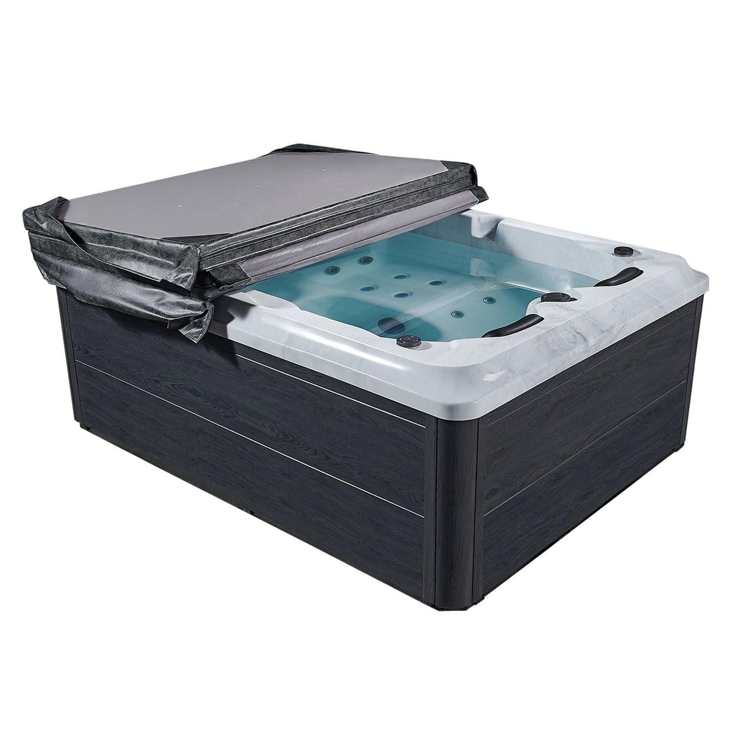 Artsauna Whirlpool 'OASIS' für 3 Personen (620L) inkl. Thermoabdeckung: 31 Massagedüsen (Grau)