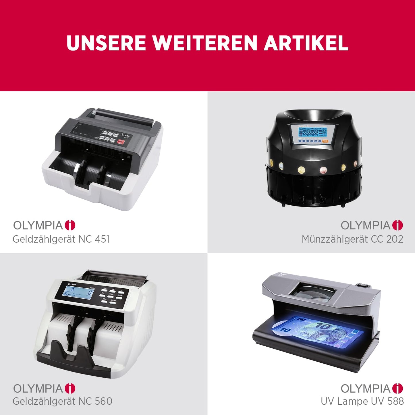Olympia (6031 CB 770 Plus) Geldkassette: Abschließbar mit Schlüssel & Münzzählbrett inkl. Falschgeldprüfer