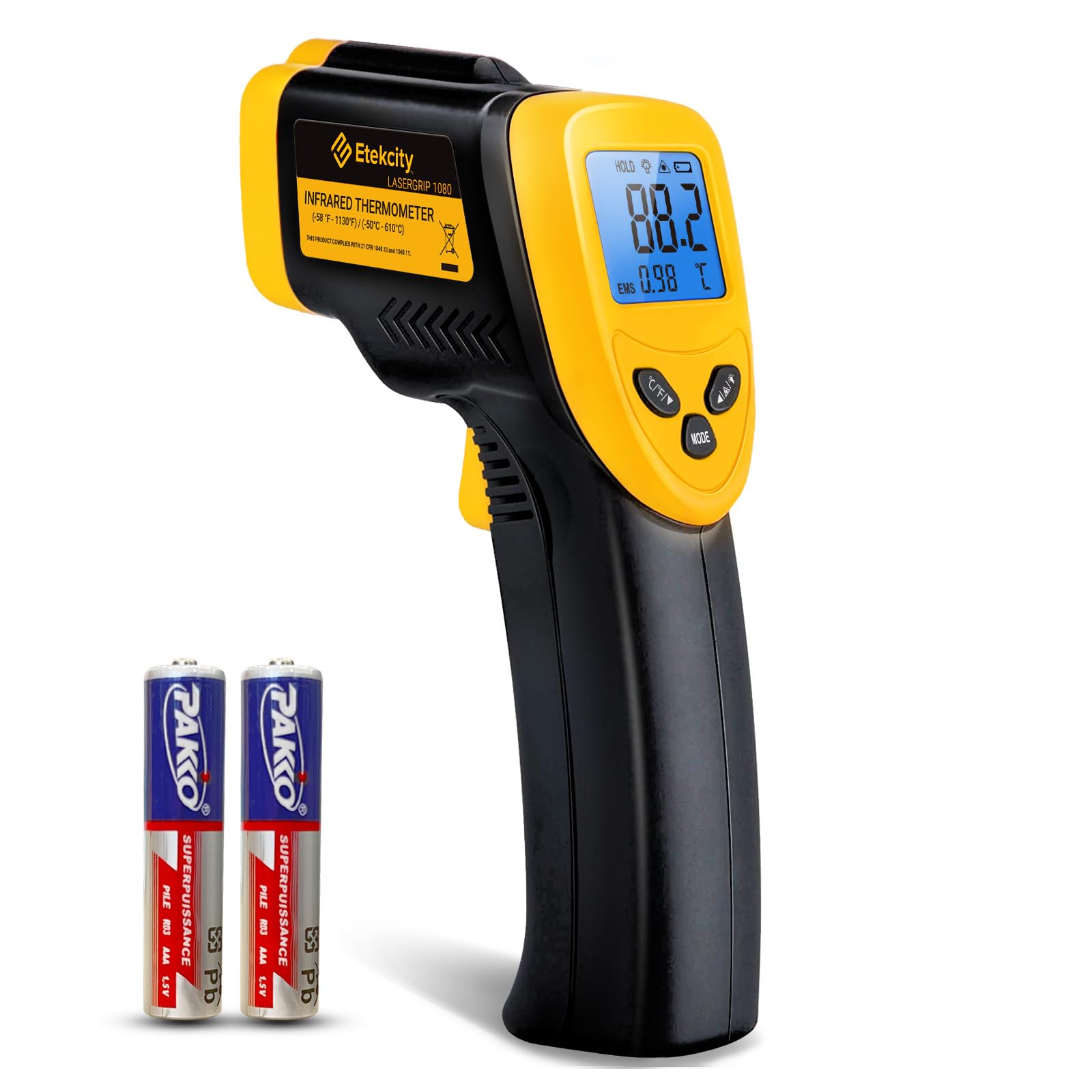 Industrie Digital Infrarot Thermometer -50 bis +610°C mit LCD Beleuchtung (Nicht für Menschen)
