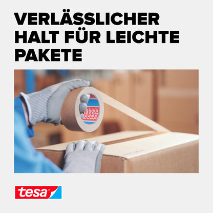 tesa Paketklebeband (Braun): 6 Rollen à 50m x 50mm, FSC-zertifiziert & recyclingfreundlich