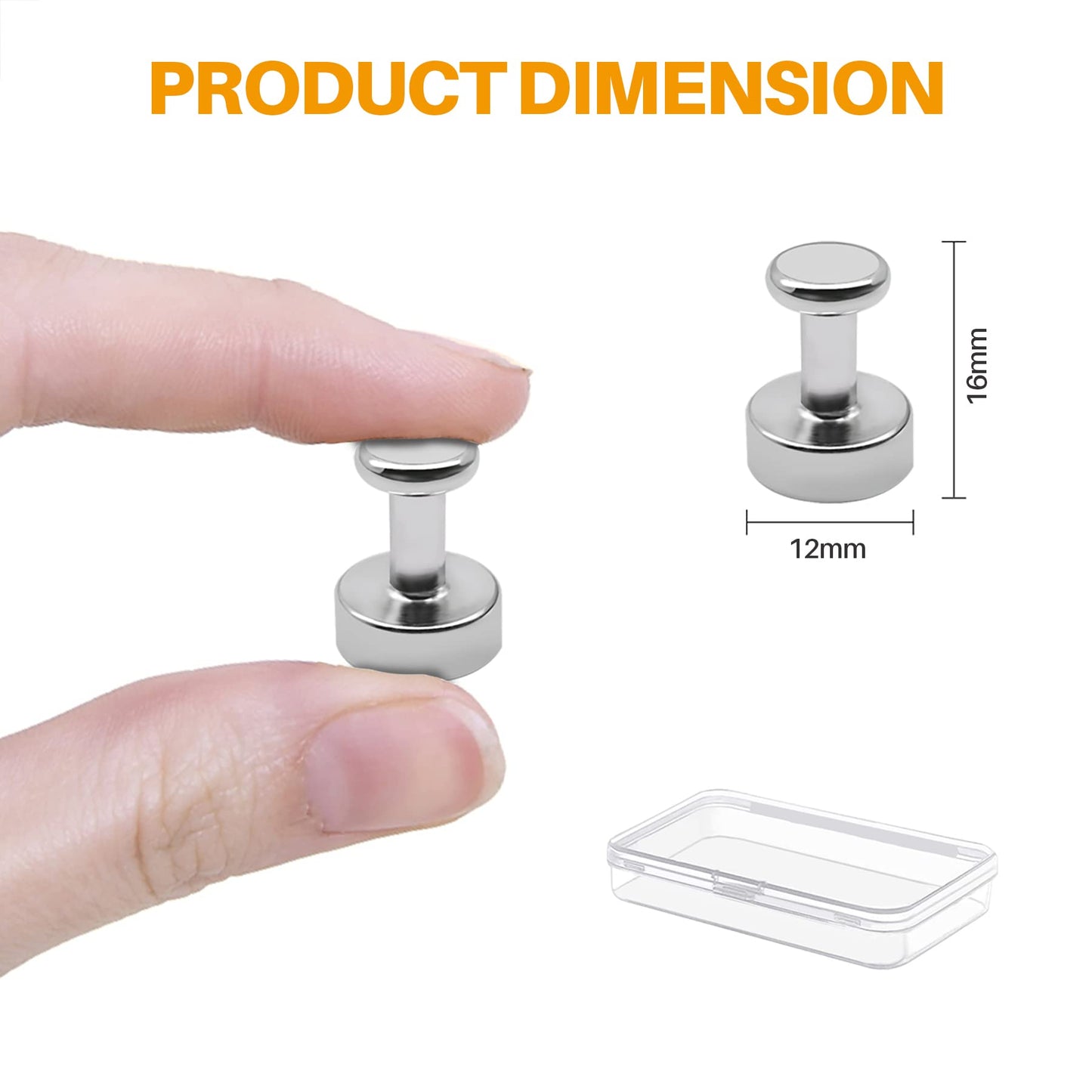 Strong multi-purpose magnets (18 pieces) for whiteboard, pinboard, refrigerator