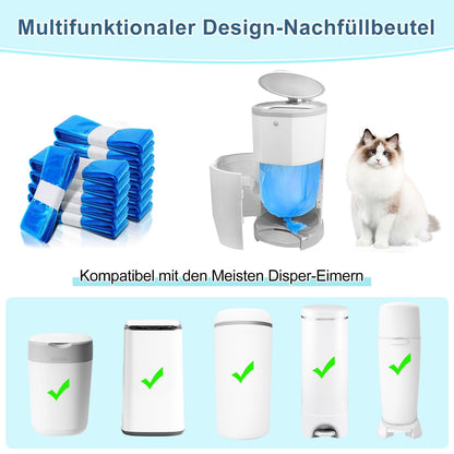 PARPAT Diaper Pail Refill Cassettes 12-Pack | Odor-Proof Refill Film 4.5m