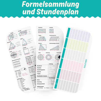 CALCUSO Geometrie-Set PRO in blauer Federmäppchen mit Zirkel und Geodreieck für die Schule
