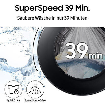 Samsung (WF90F09C4SU2) 'Bespoke AI' Waschmaschine (9kg): SmartThings Energy Mode, Ecobubble, SuperSpeed