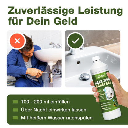 bio-chem Haar-Weg Abflussreiniger EXTRA STARK (1000ml) Made in Germany