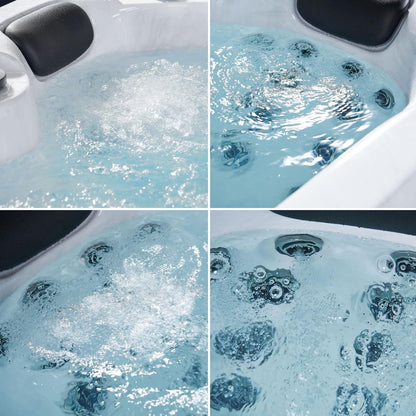 Outdoor whirlpool 'BERLIN' for 3 people including thermal cover &amp; LED: 31 massage jets
