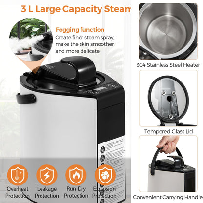 HOMASIS Steam Sauna for Home with Remote Control, Folding Chair &amp; Foot Massager (Black)