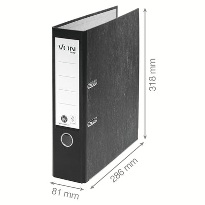 VON Leitz A4 lever arch files (10-pack): 100% recycled paper, FSC-certified for school, home