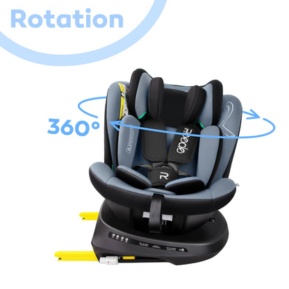 Reecle i-Size Kindersitz (Black Gray) 0+/1/2/3 | ISOFIX, Sicherheitszertifiziert
