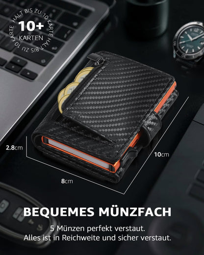 Slim Wallet-Geldbörse für Herren mit Münzfach & RFID Schutz: Kreditkartenetui